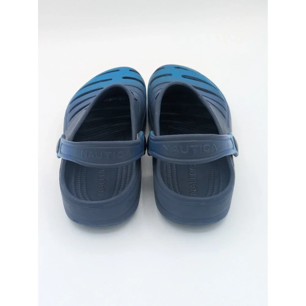 Nautica Kids Clogs Size 2 Navy Blue Water Shoes Slip On Beach Rubber